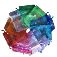 Bolsitas de organza de colores con mariposas, 10 unidades
